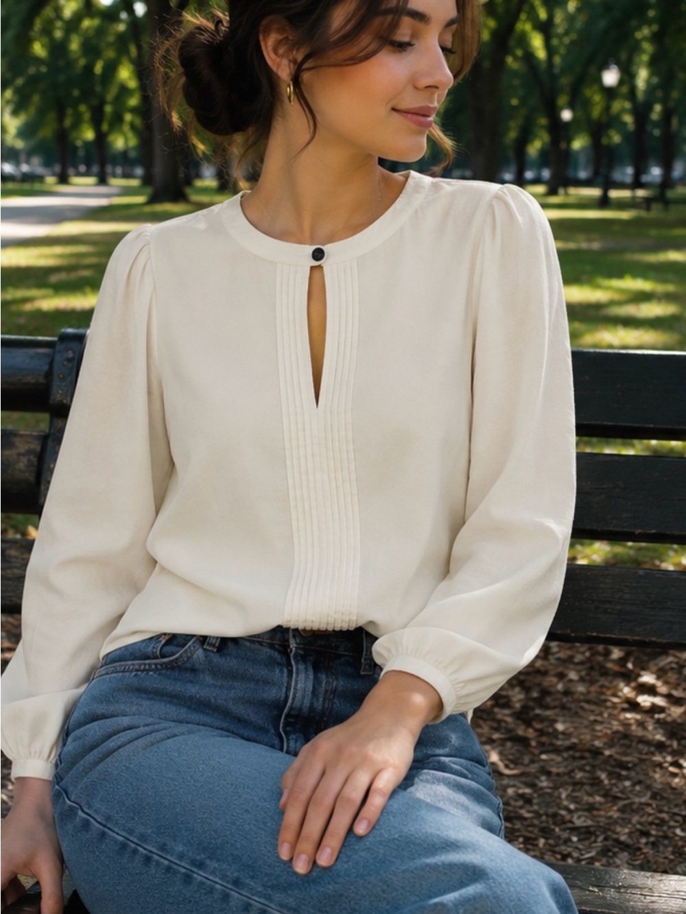 Elegant Mexx Metropolitan blouse – cream / ivory